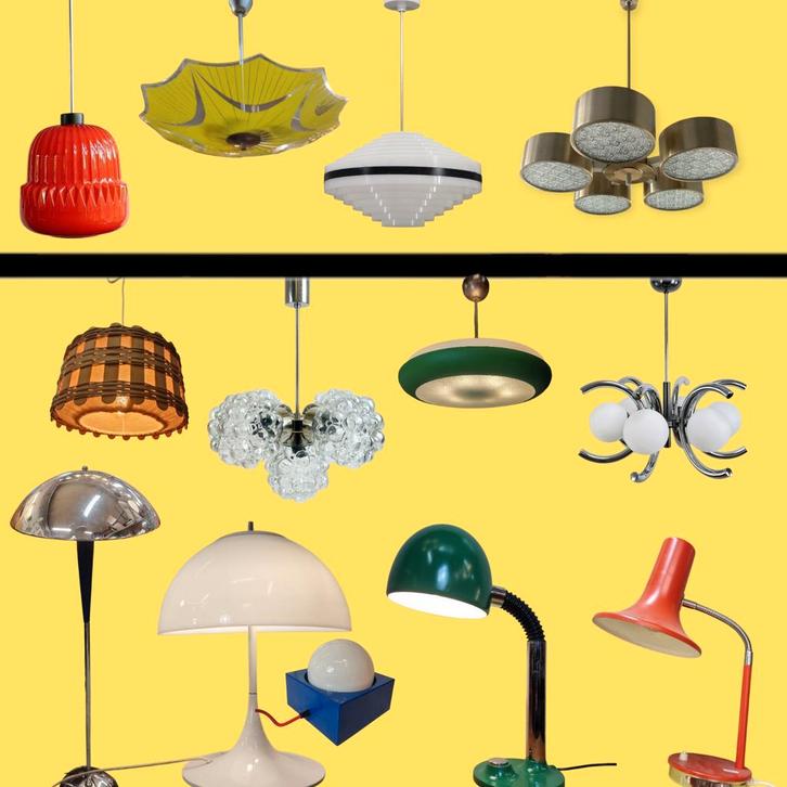 Grote voorraad vintage lampen en verlichting Amsterdam noord, Huis en Inrichting, Lampen | Overige, Ophalen