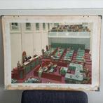 vintage schoolplaat Tweede Kamer parlement jaren 50 retro, Antiek en Kunst, Geschiedenis, Ophalen of Verzenden