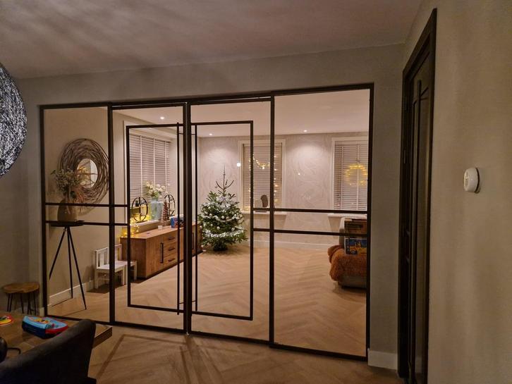 Stalen wand, industrieel, modern, Doe-het-zelf en Verbouw, Kozijnen en Schuifpuien, Nieuw, Deurkozijn, Metaal, 225 cm of meer