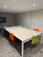 Grote vergadertafel 320x160cm + 8 stoelen, Gebruikt, 150 tot 200 cm, 200 cm of meer, Ophalen of Verzenden