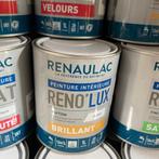 PARTIJ 100x Renaulac Verf Lak Wit Basis 1 Liter Potten, Doe-het-zelf en Verbouw, Verf, Beits en Lak, Renaulac, Wit, Nieuw, Ophalen of Verzenden