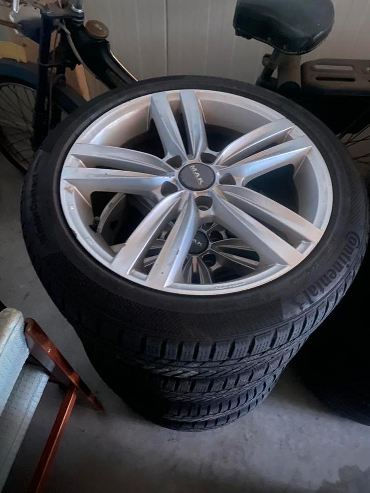 Lichtmetalen velgen met Continental winterbanden Golf 7, Auto-onderdelen, Banden en Velgen, Winterbanden, 17 inch, 205 mm, Ophalen