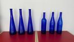 Blauwe flessen 6 stuks, Antiek en Kunst, Ophalen