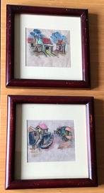 Vietnam - dorpsgezichten - set van 2 aquarellen, Ophalen of Verzenden
