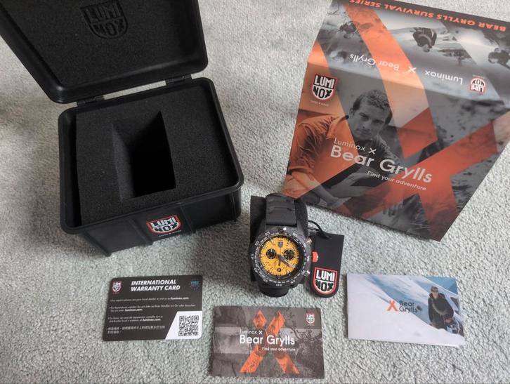 Luminox Bear Grylls 3740 Survival Master XB.3745 gloednieuw, Sieraden, Tassen en Uiterlijk, Sporthorloges, Nieuw, Geel, Waterdicht