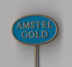 Amstel Gold Bier Logo speldje, Verzamelen, Speldjes, Pins en Buttons, Gebruikt, Niet vindbaar, Niet vindbaar, Speldje of Pin