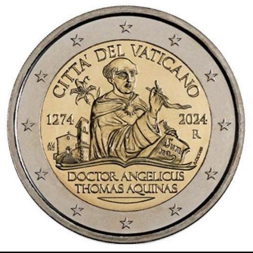 Vaticaanstad 2euro cc 2024 - Thomas van Aquino in BU blister, Postzegels en Munten, Munten | Europa | Euromunten, Losse munt, 2 euro