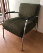 Stoel / fauteuil groen met metalen poten, Huis en Inrichting, Fauteuils, Ophalen, Gebruikt, 75 tot 100 cm, Metaal