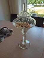 Glazen Bonbonnière met Deksel, Huis en Inrichting, Woonaccessoires | Vazen, 50 tot 75 cm, Wit, Ophalen of Verzenden, Glas