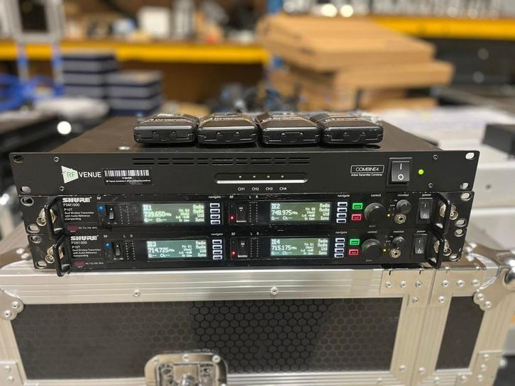 Shure PSM 1000 in ear sets + RF venue combiner, Muziek en Instrumenten, Microfoons, Gebruikt, Overige typen, Draadloos, Ophalen of Verzenden