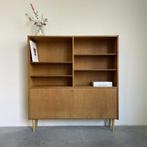 VINTAGE | BOEKENKAST | HUNDEVAD | EIKEN | KLEP, Huis en Inrichting, Kasten | Wandmeubels, 25 tot 50 cm, Minder dan 150 cm, 100 tot 150 cm