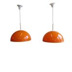 2 x Frank Bentler for Wila 1970's hanglamp (setprijs), Ophalen, Kunststof, Gebruikt, Wila