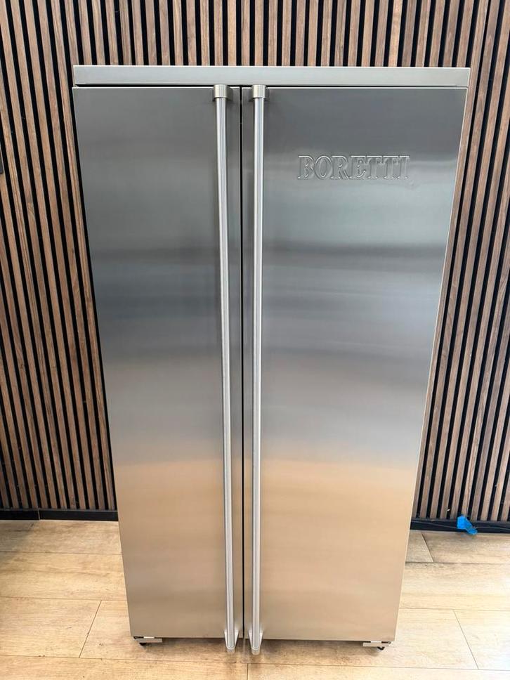 Luxe Rvs Boretti amerikaanse koelkast (Gratis bezorgen), Witgoed en Apparatuur, Koelkasten en IJskasten, Zo goed als nieuw, Met aparte vriezer
