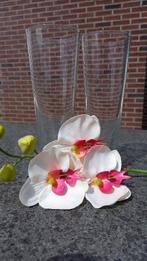 Partij oa 14 Kalkvrije bloemen vaasjes, glazen, manden kerst, Ophalen, Overige kleuren, Minder dan 50 cm, Glas