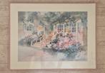 Aquarelafdruk, metalen lijst mt 65.5 x 84.5cm, Ophalen, Metaal of Aluminium, Minder dan 50 cm