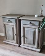 Grenen nachtkastjes 2 stuks gerestyled, Ophalen, Gebruikt, Minder dan 45 cm, 55 tot 70 cm