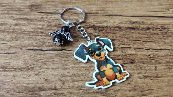 Sleutelhanger Tashanger Dobermann met beschermengeltje, Dieren en Toebehoren, Honden-accessoires, Nieuw, Verzenden
