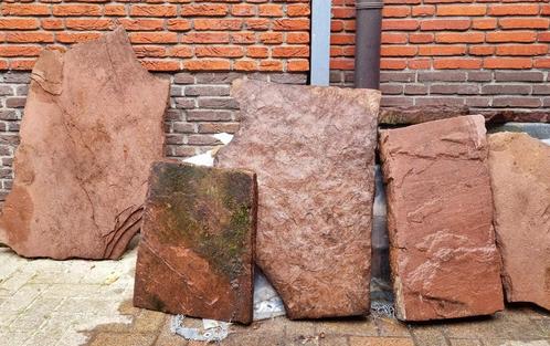 Flagstones, rood, diverse afmetingen, Tuin en Terras, Overige Tuin en Terras, Gebruikt, Ophalen