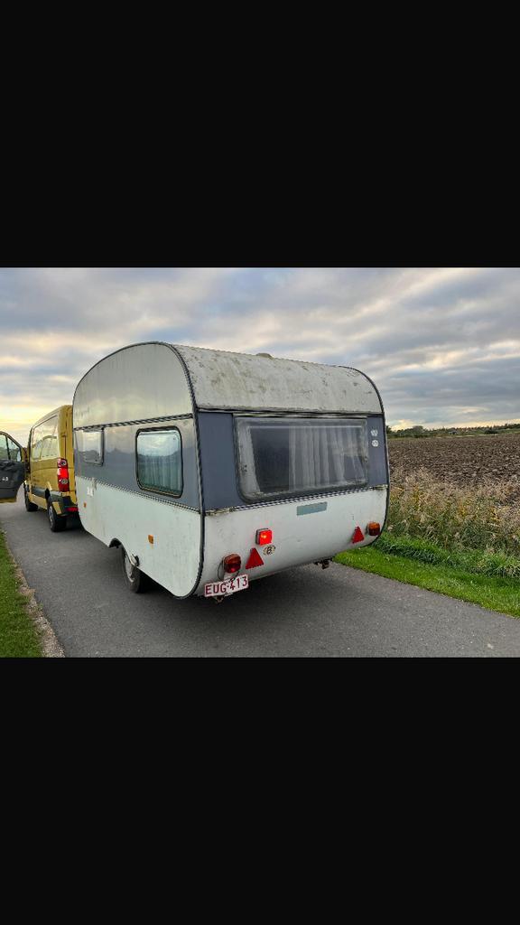2 Retro caravans te koop | geen kenteken | prijs voor de 2, Caravans en Kamperen, Caravans, Bedrijf, tot en met 4, 750 - 1000 kg