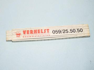 Vintage duimstok kunststof 2 meter met reclame Verhelst beschikbaar voor biedingen
