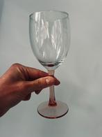Vintage Wijnglazen met Roze Voet - Set van 4, Ophalen of Verzenden, Zo goed als nieuw