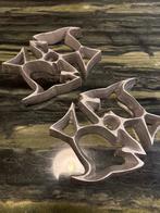 Brutalist Metalen Pannendragers - Onderzetters, Gebruikt, Ophalen of Verzenden, Metaal, Grijs