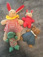 Vintage Knuffels Sigikid - Konijn, Kikker, Beer - Set van 4, Ophalen of Verzenden, Gebruikt, Konijn