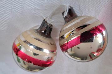 Antieke Kerst Ajeko Ballen ca 5..5cm Set va  2 beschikbaar voor biedingen