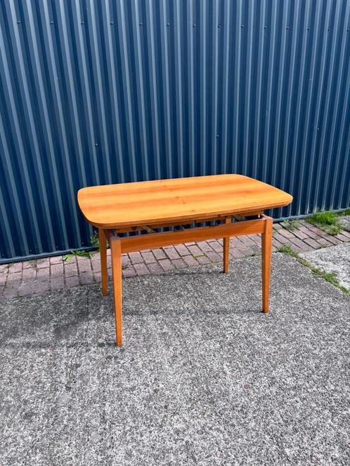 Vintage eettafel uitschuifbaar tafel, Huis en Inrichting, Tafels | Eettafels, Gebruikt, 50 tot 100 cm, Vijf personen of meer, Rechthoekig