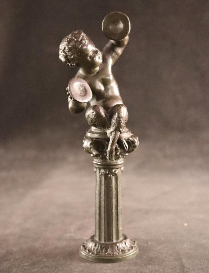 Antiek beeldje van een faun, Antiek en Kunst, Kunst | Beelden en Houtsnijwerken, Ophalen of Verzenden