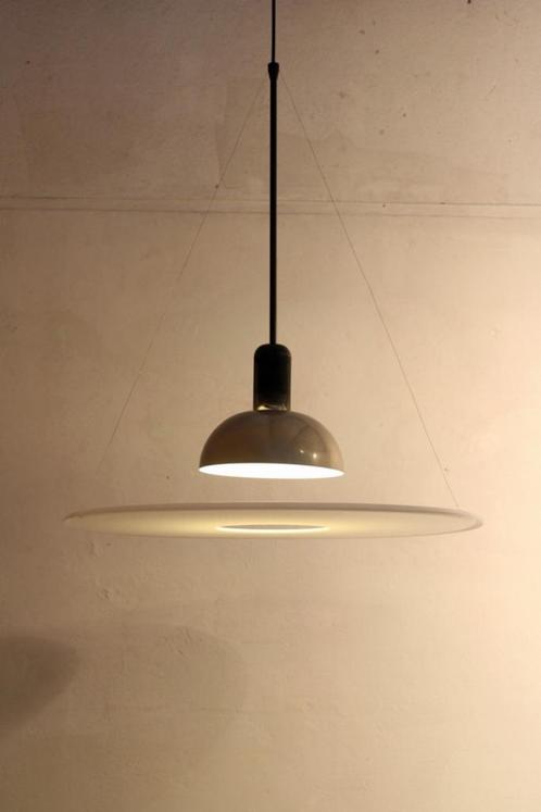 Achille Castiglioni frisbi vintage design lamp flos 1978, Huis en Inrichting, Lampen | Hanglampen, Gebruikt, Kunststof, Metaal