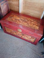 Chinese handgesneden kampfer bruids kist me draken motieven, Huis en Inrichting, Woonaccessoires | Kisten, Minder dan 50 cm, Gebruikt