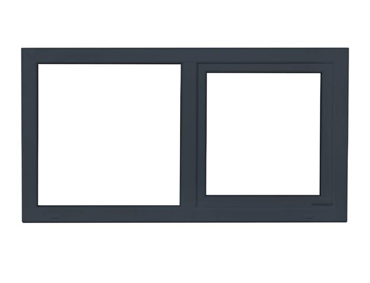 Kunststof Kozijn Draaikiep Vast  B150 H80cm Antraciet Intrek, Doe-het-zelf en Verbouw, Kozijnen en Schuifpuien, Nieuw, Raamkozijn