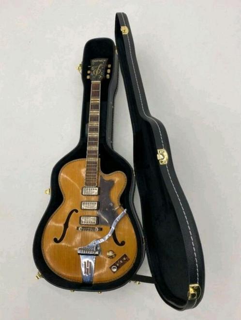 Höfner 463/S/E3/V uit 1963 collectors item incl. koffer, Muziek en Instrumenten, Snaarinstrumenten | Gitaren | Elektrisch, Zo goed als nieuw