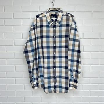 Gant Overhemd Maat 3XL Blauw Beige Sunset Batiste Casual Fit beschikbaar voor biedingen