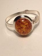 Setje van 3  zilveren armband +hanger+ring met barnsteen, Verzenden, Zo goed als nieuw, Met bedels of kralen, Zilver