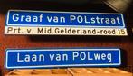 Straatnaam borden,metaal, 2 stuks, nieuwstaat, overcompleet, Ophalen, Zo goed als nieuw