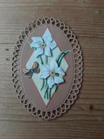 Stans kaart opleg met 3d plaatje bloemen en vlinder, Ophalen of Verzenden, Nieuw, Overige thema's