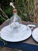 Super leuke kaarsen houder (blakertje)+ glazen bol*brocante, Huis en Inrichting, Woonaccessoires | Kandelaars en Kaarsen, Gebruikt