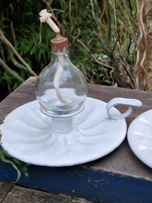 Super leuke kaarsen houder (blakertje)+ glazen bol*brocante, Huis en Inrichting, Woonaccessoires | Kandelaars en Kaarsen, Gebruikt
