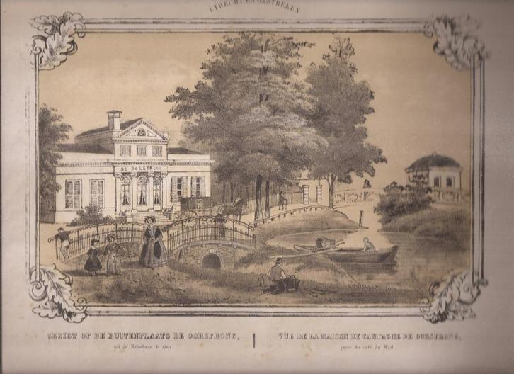Utrecht Gezigt op de buitenplaats De Oorsprong uit de Malieb, Antiek en Kunst, Kunst | Etsen en Gravures, Ophalen of Verzenden