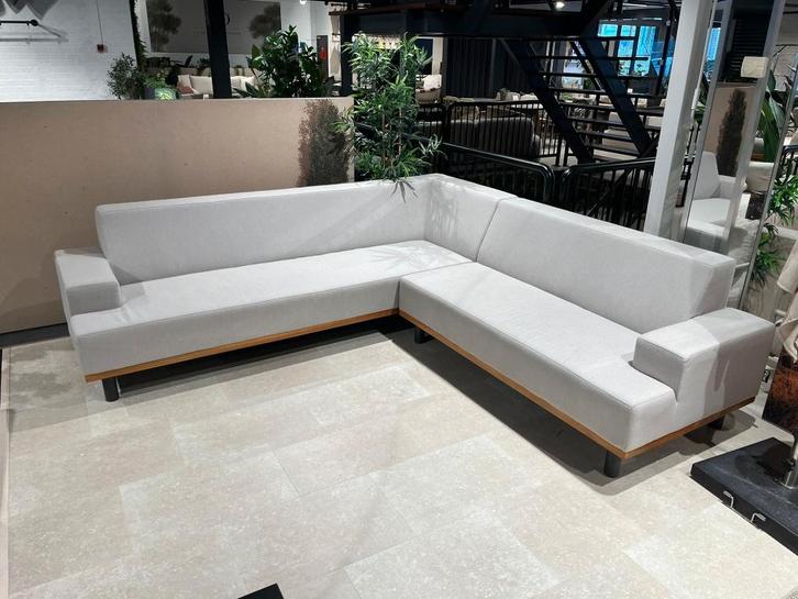 Flow. Silvan hoek loungebank *Showroommodel* SALE, Tuin en Terras, Tuinsets en Loungesets, Zo goed als nieuw, Loungeset, Teakhout
