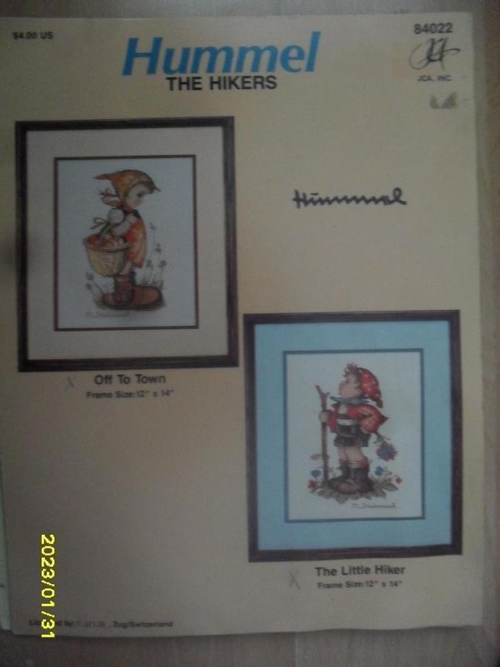 NIEUW Patroon The Hikers van Hummel, Verkoop ook DMC Garens, Hobby en Vrije tijd, Borduren en Borduurmachines, Nieuw, Patroon