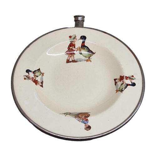 Vintage porseleinen warmhoud bord, Antiek en Kunst, Antiek | Porselein, Ophalen of Verzenden