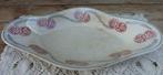 Frans beboterd schaaltje, bordeaux rood /grijsblauw, Longwy, Antiek en Kunst, Ophalen of Verzenden