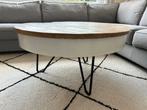 Salontafel Rond. 90CM. Mangohout Wit. Stalen Frame, Huis en Inrichting, Tafels | Salontafels, Ophalen, Gebruikt, 50 tot 100 cm