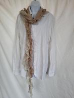 Mooie lichtbruine sjaal met prachtig kant en roesjes, Kleding | Dames, Maat 38/40 (M), ., Ophalen of Verzenden, Zo goed als nieuw