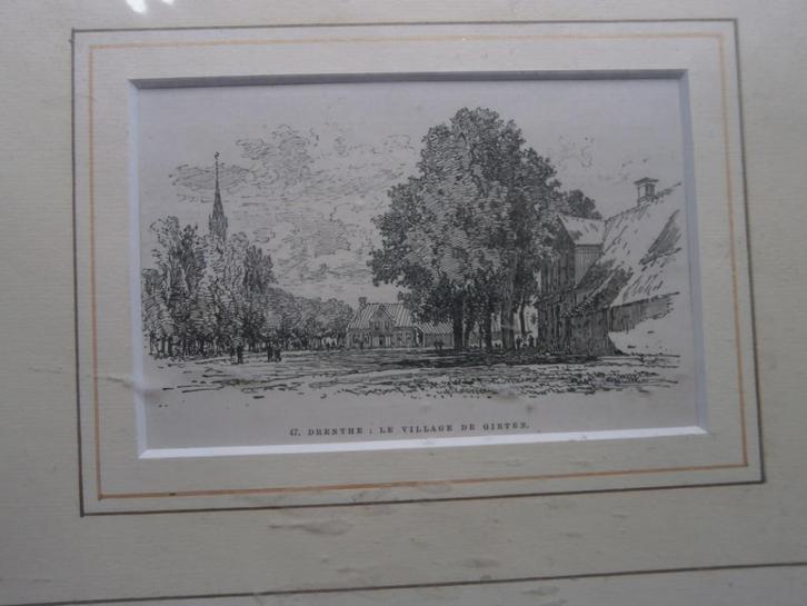 GIETEN, DRENTHE als Nw Gravure nog in plastic met passpartou, Antiek en Kunst, Kunst | Etsen en Gravures, Ophalen