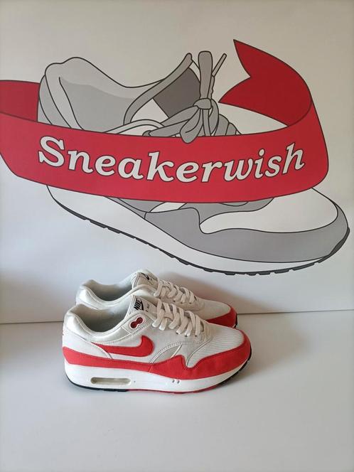 Nike Air Max 1 iD OG Red EU 44.5, Kleding | Heren, Schoenen, Zo goed als nieuw, Sneakers of Gympen, Wit, Ophalen of Verzenden