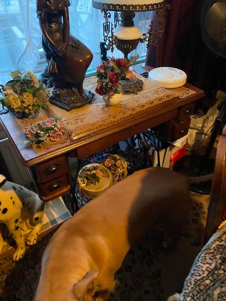 Oude Trapnaaimachine., Antiek en Kunst, Antiek | Naaimachines, Ophalen